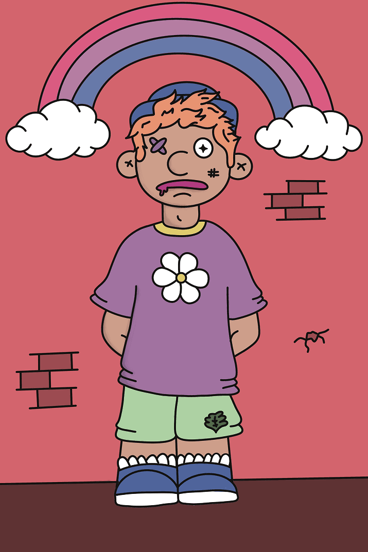 Niño con arcoíris